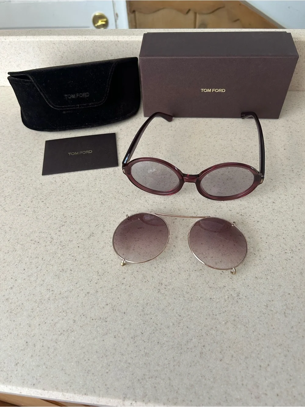 Tom Ford Round Women's Sunglasses in Brown and Gold Tones